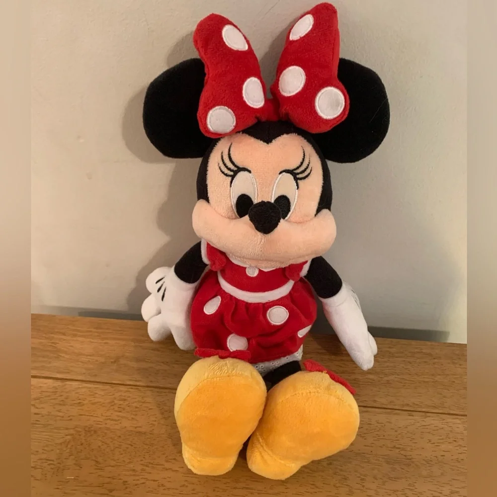 Disney Minnie Mouse plush toys featuring red polka dot dresses 14 inch